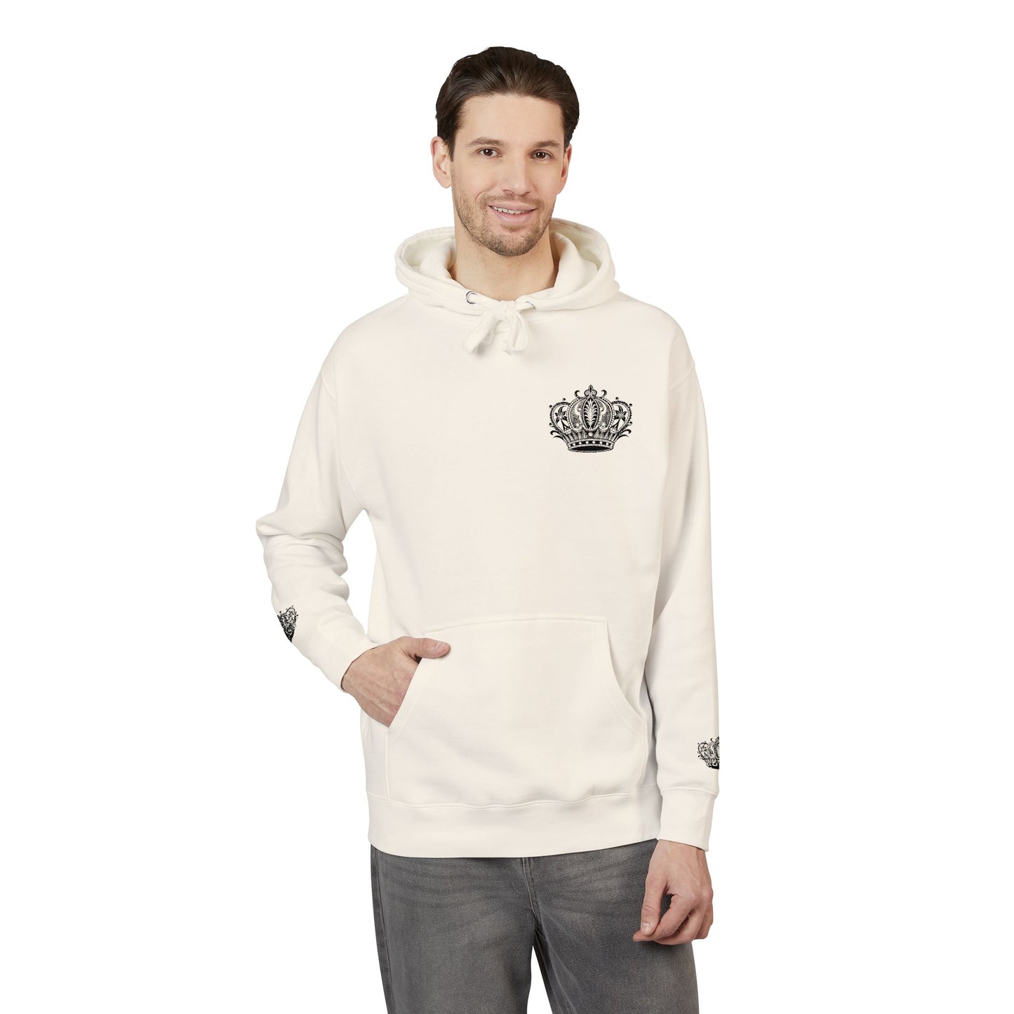 Crown Floral Unisex Fleece Hoodie | Cozy Streetwear, Perfect Gift for Him & Her, Autumn Fashion, Casual Wear, Trendy Outfit