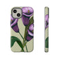 Floral Phone Case - Tough Cases, Purple Flower Design, Cell Phone Accessories, Gift for Her, Nature Lover Essentials