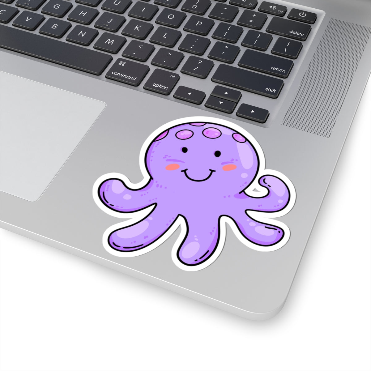 Cute Purple Octopus Kiss-Cut Stickers - Adorable Laptop Decor, Fun Party Favors,