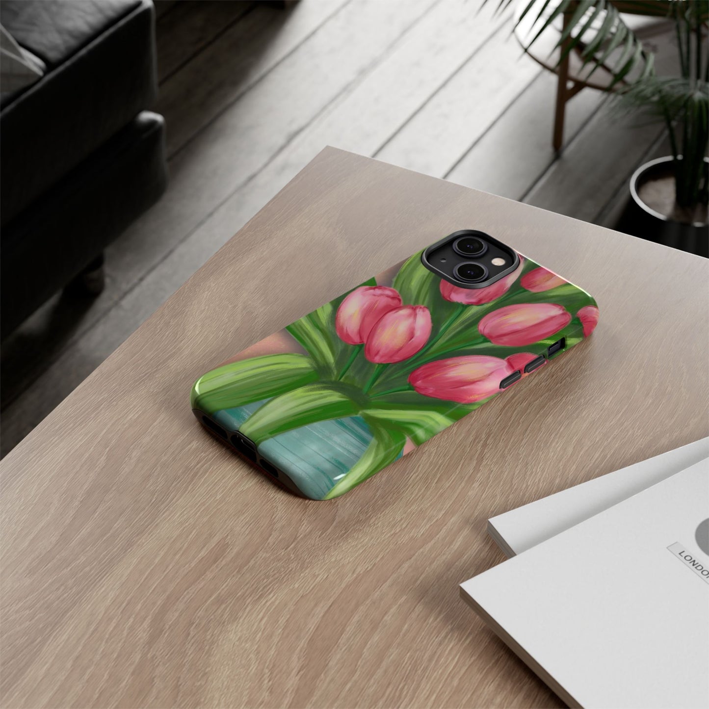 Floral Phone Case with Vibrant Tulips - Tough Cases for Garden Lovers, Spring Gifts, Nature Enthusiasts, Unique Gadget Accessories, [...]