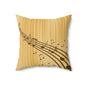 Music Notes Decorative Throw Pillow — Golden Sheet Music Accent Cushion