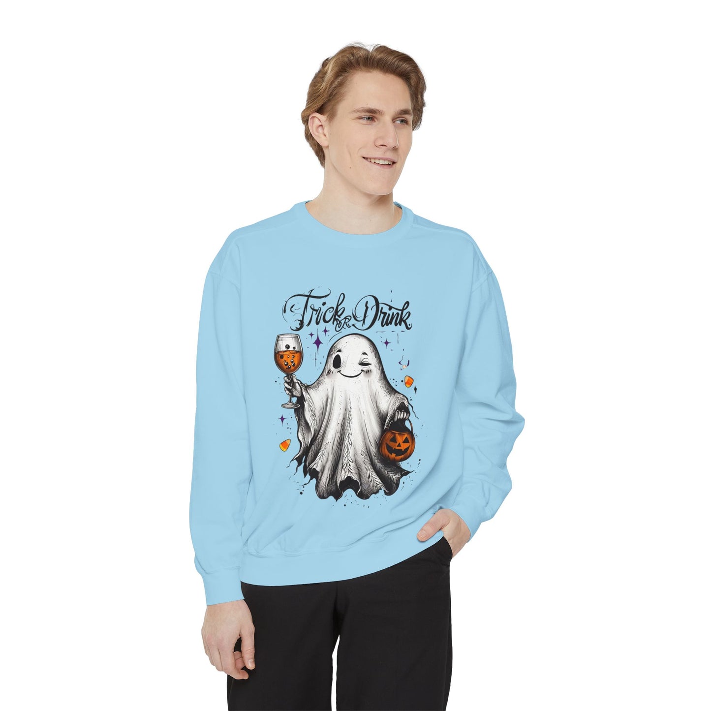 Spooky Ghost Sweatshirt | Trick or Treat Apparel, Halloween Gift, Cozy Unisex Top, Fall Fashion, Casual Wear
