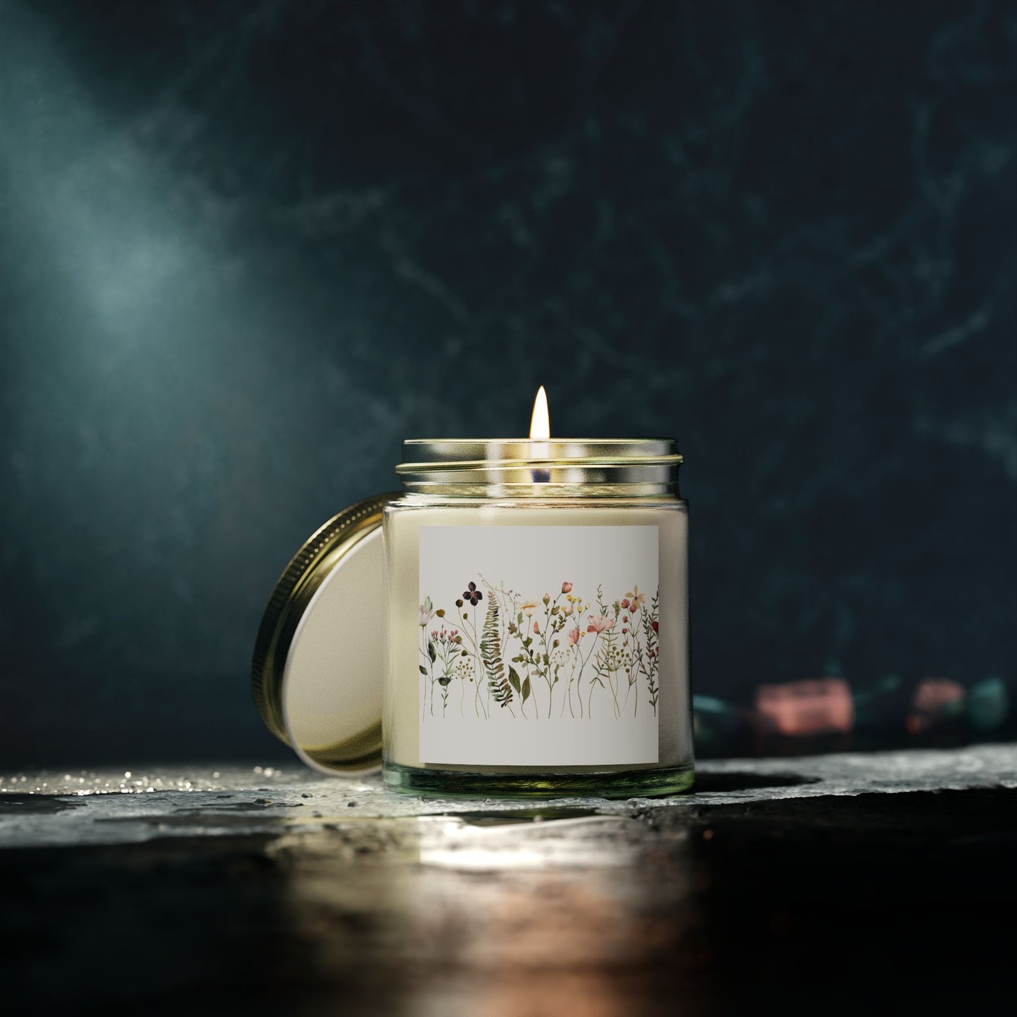 Scented Candles, Coconut Apricot Wax (4oz, 9oz) Wildflowers
