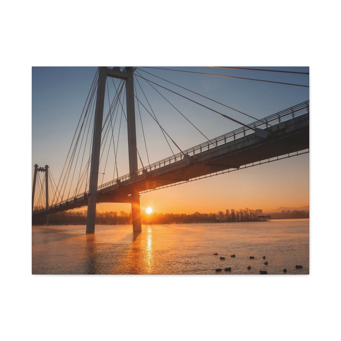 Sunrise Bridge Canvas Wall Art — Matte Stretched Canvas
