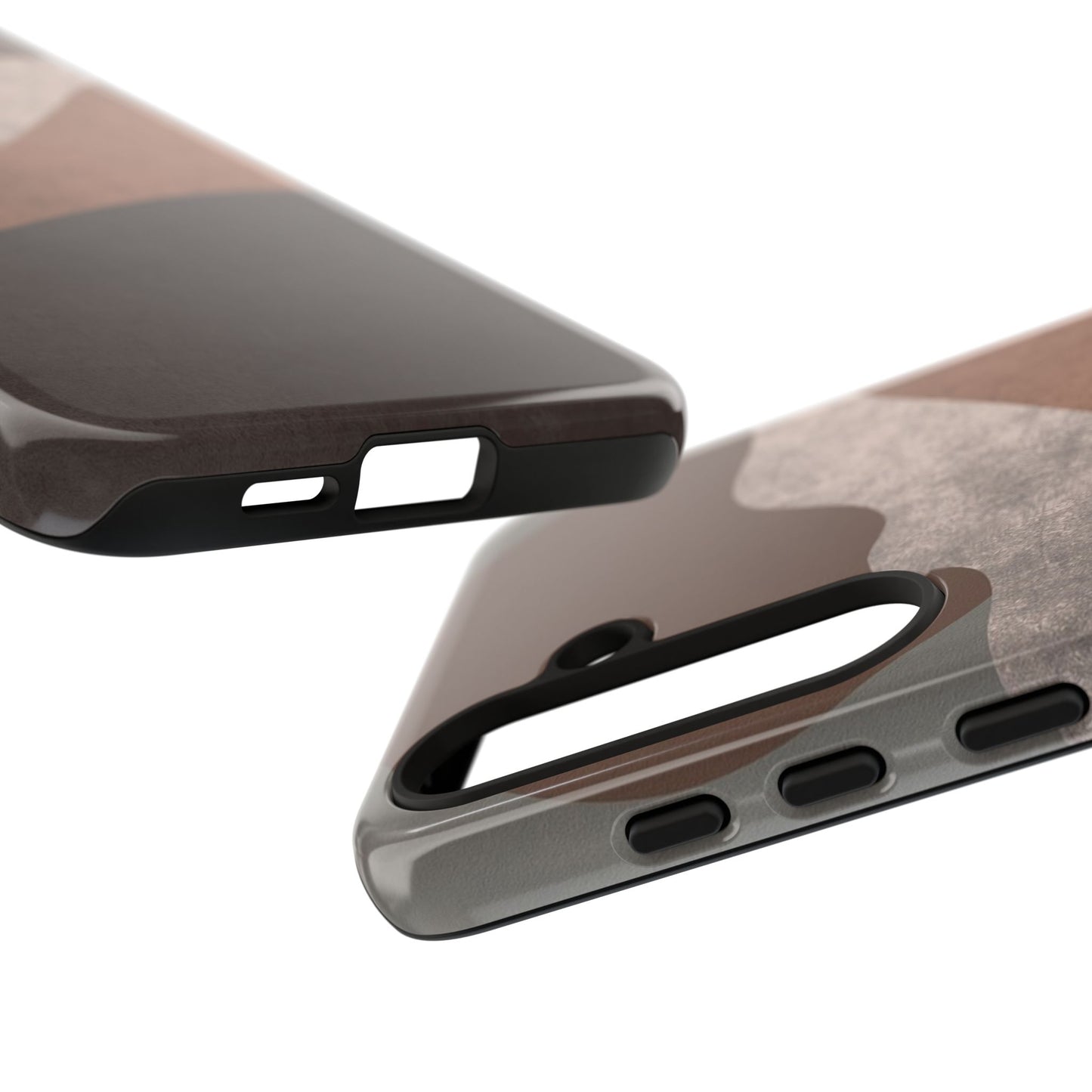 Abstract Earthtone Phone Case — Brown Layered Rugged Tough Case
