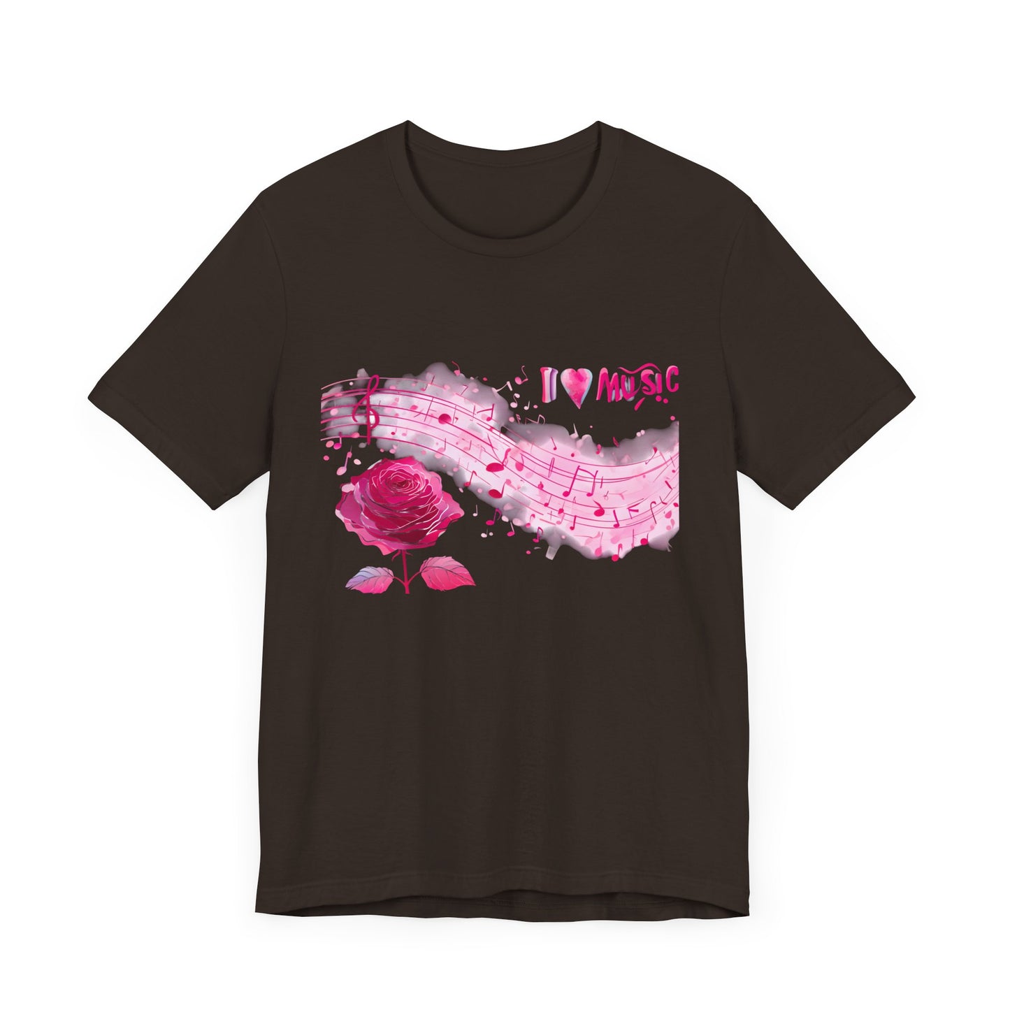 I Love Music Tee, Music Lover Shirt, Floral Music Notes Top