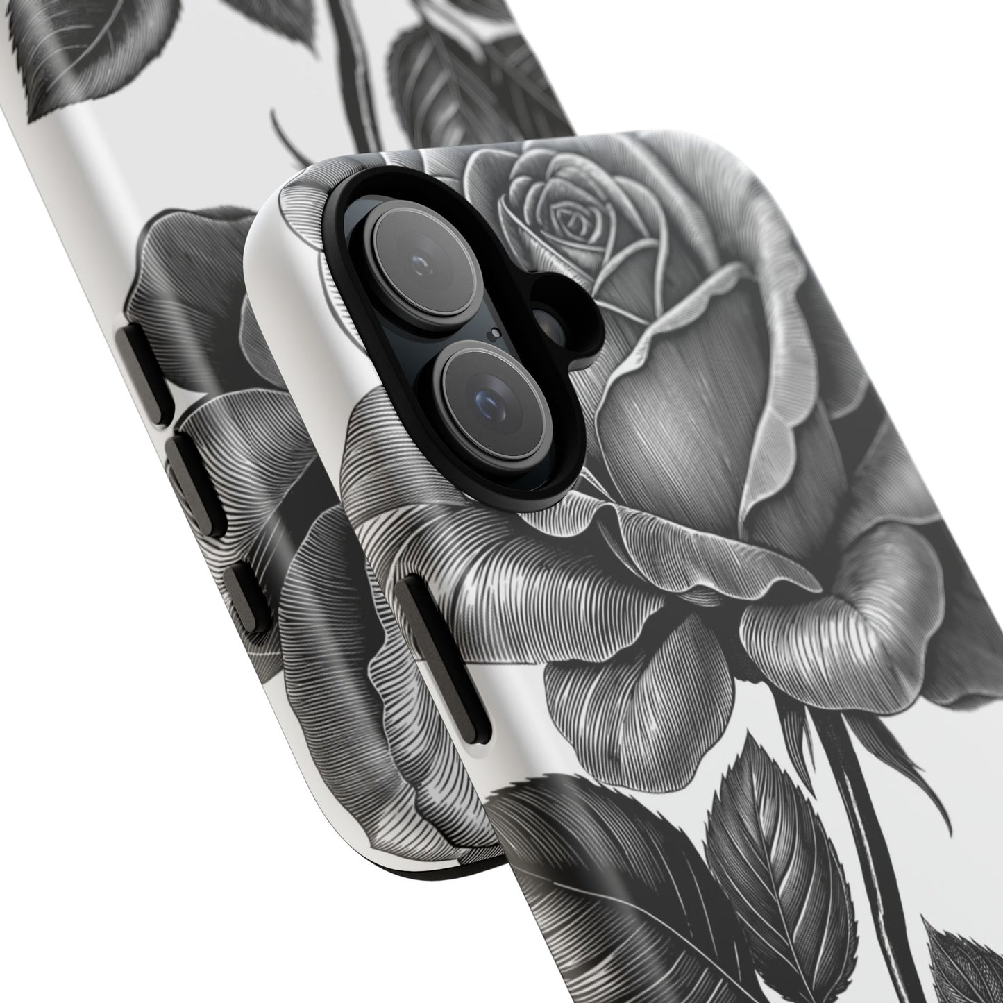 Elegant Floral Phone Case - Tough Cases, Black Rose Design, Floral Phone Cover, Stylish Phone Accessory, Gift for Her, Mother's Day