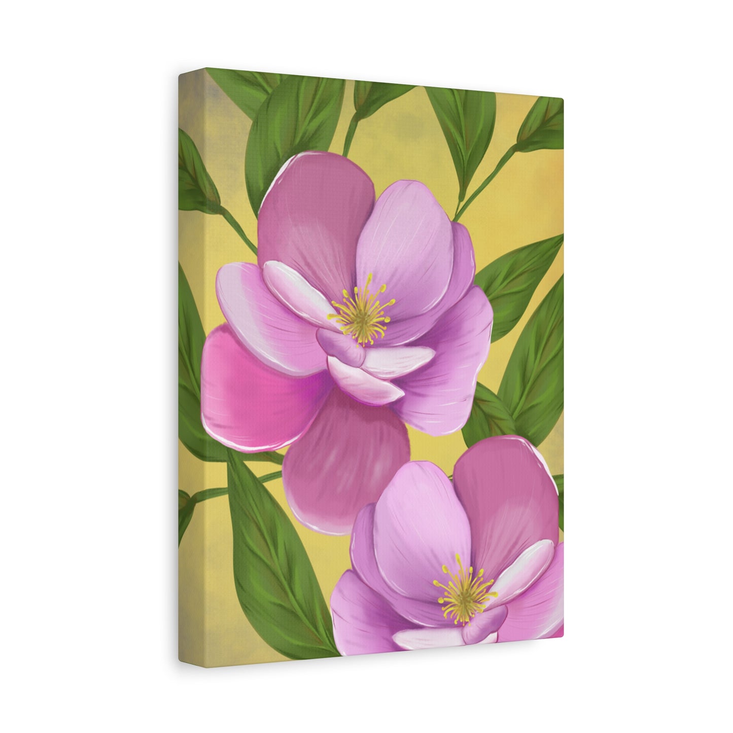 Matte Canvas, Stretched, 1.25" Tulips Pink and Purple Flowers