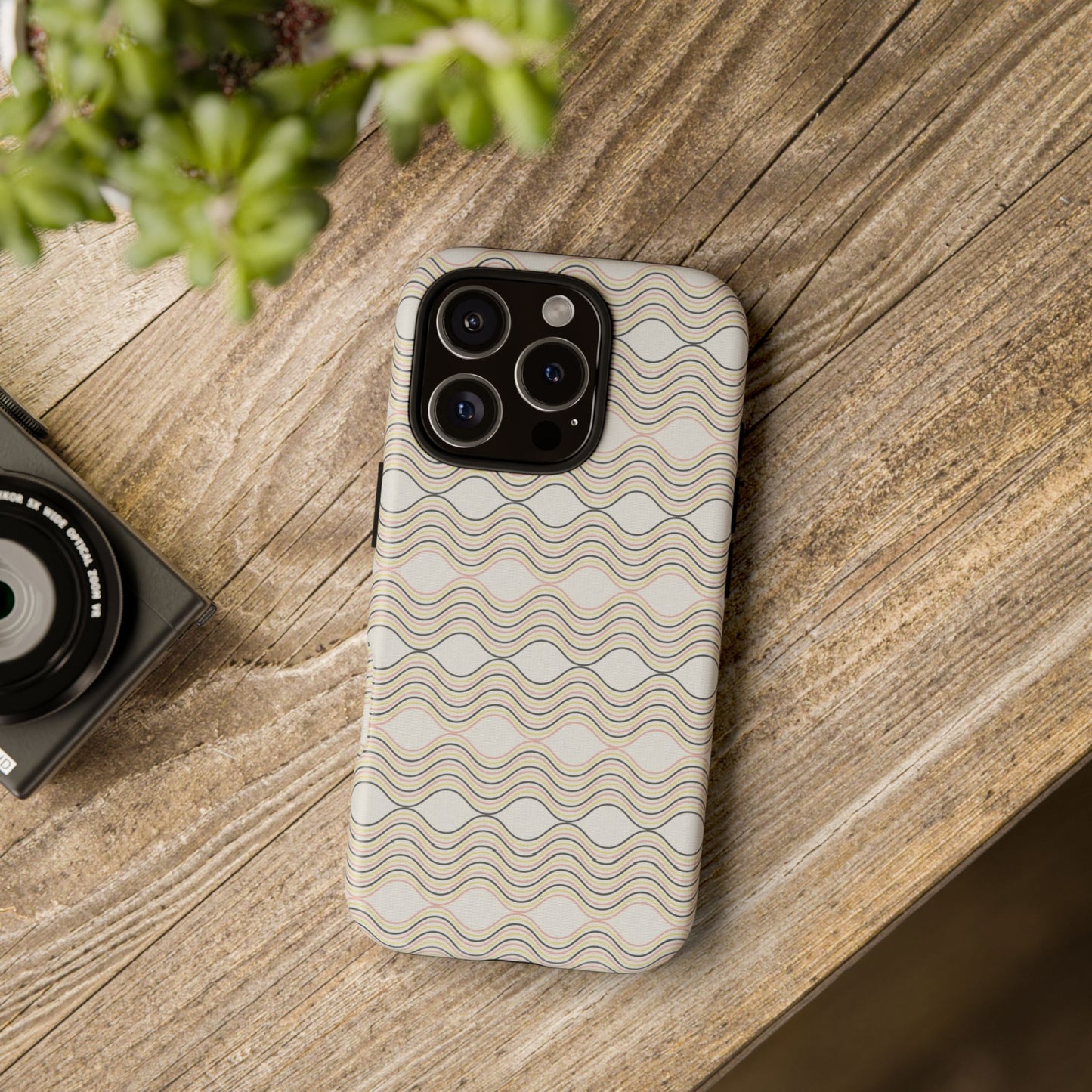 Stylish Phone Case for Tough Protection, Wavy Design, Chic Accessory, Gift for Her, Trendy Tech, Holiday Gift Idea