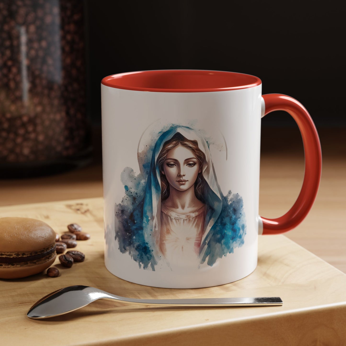 Serene Virgin Mary Coffee Mug - Spiritual Inspiration, Gift for Faith Lovers, Home Decor, Mother's Day, Religious Art