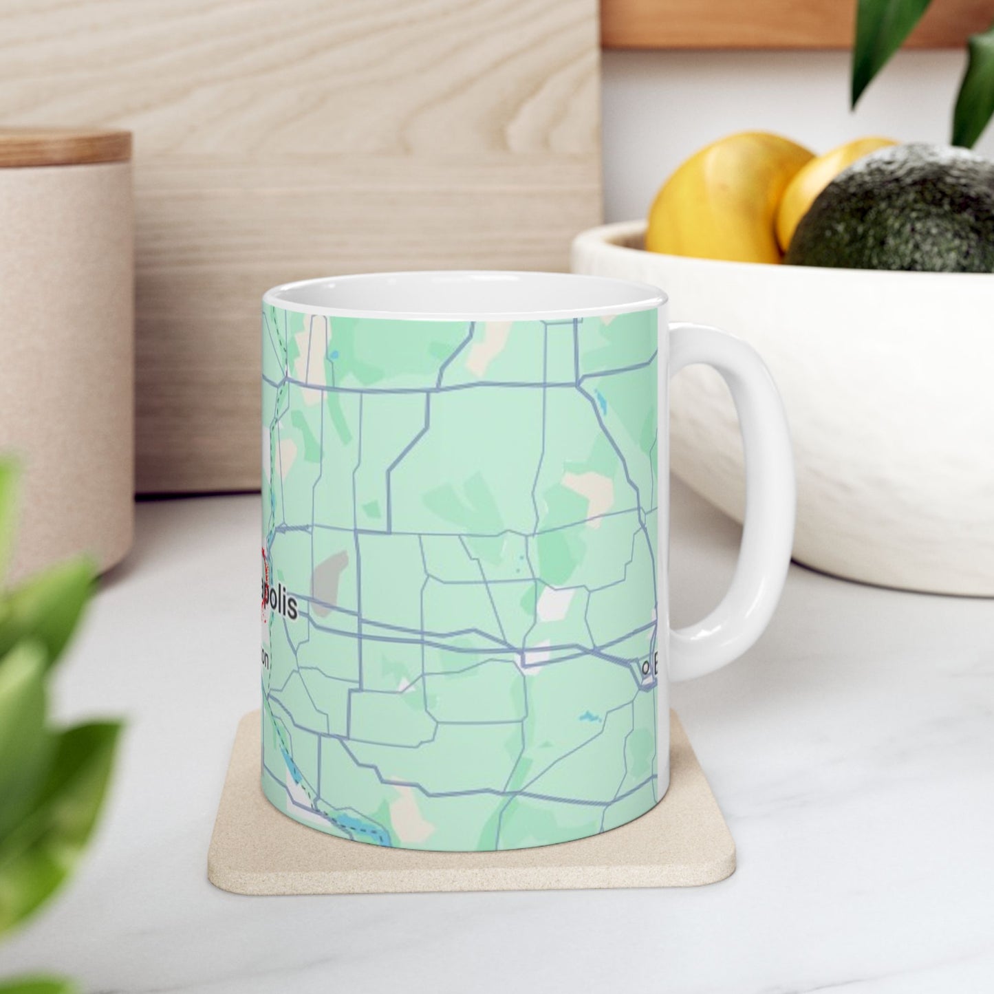 Personalized Map Mug, Custom Map Coffee Cup, Unique Gift for Travelers, Home Decor, Anniversary Present, Heart in Minneapolis