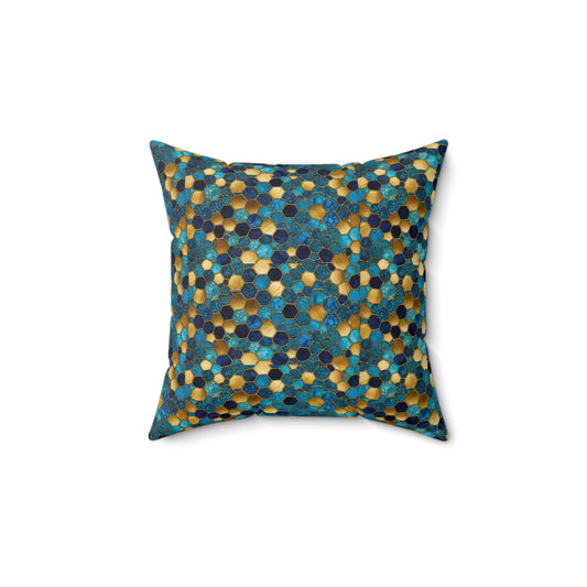 Vibrant Geometric Square Pillow, Decorative Throw Pillow, Home Decor Cushion, Boho Living Room Accent, Colorful Pillow for Sofa