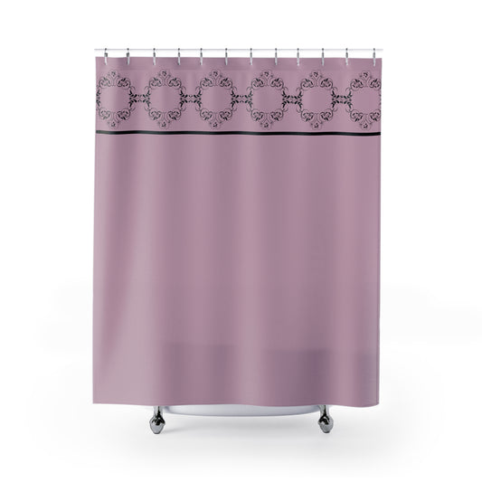 Elegant Floral Shower Curtain, Vintage Bathroom Decor, Gift for Her, Home Accessories, Bridal Shower, Purple and Black Design