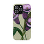 Floral Phone Case - Tough Cases, Purple Flower Design, Cell Phone Accessories, Gift for Her, Nature Lover Essentials