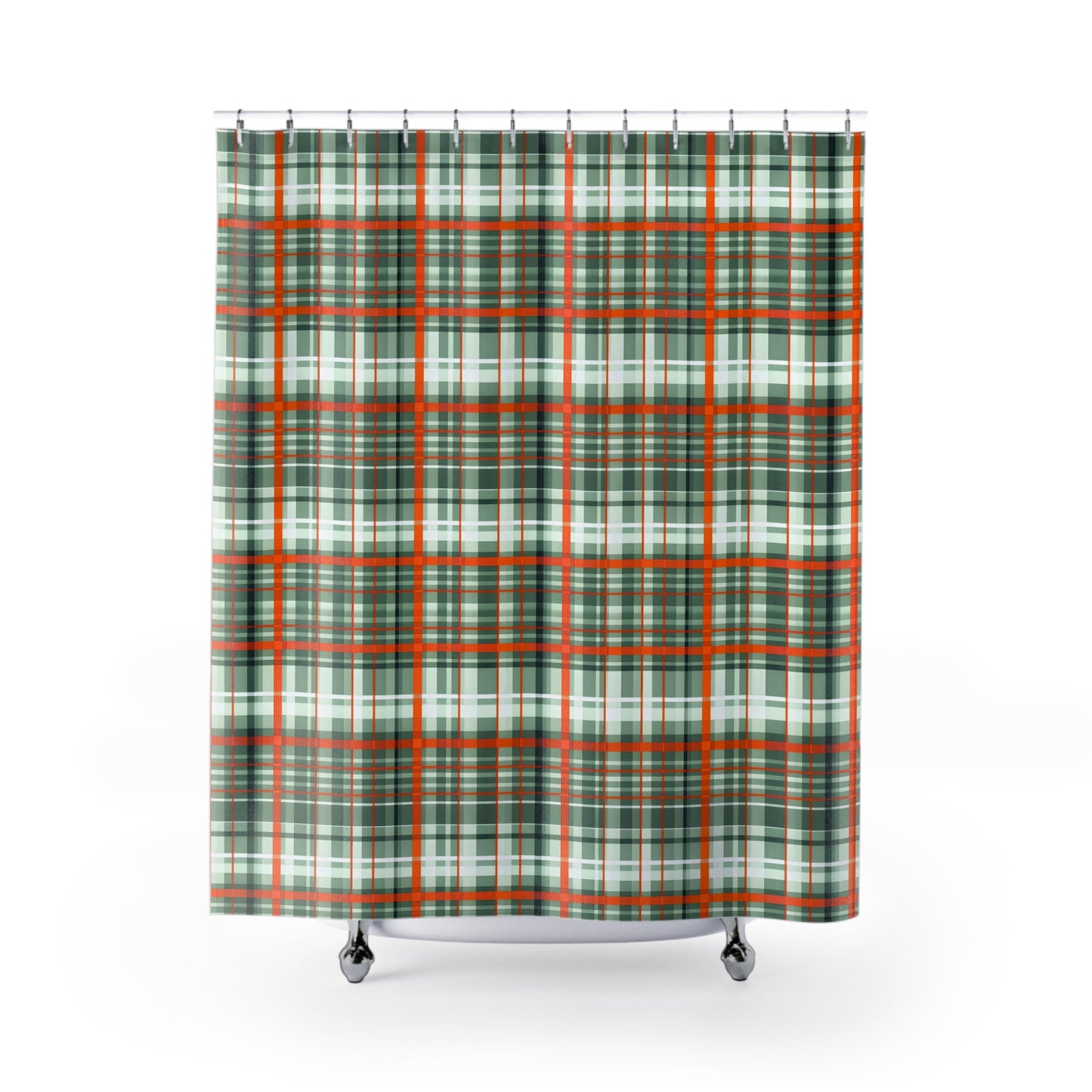 Cozy Plaid Shower Curtains, Rustic Bath Decor, Christmas Bathroom Accessory, Farmhouse Style, Plaid Print Shower Curtain