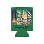 Camping Life Can Cooler – Insulated Beer Cooler with Campsite Watercolor Design