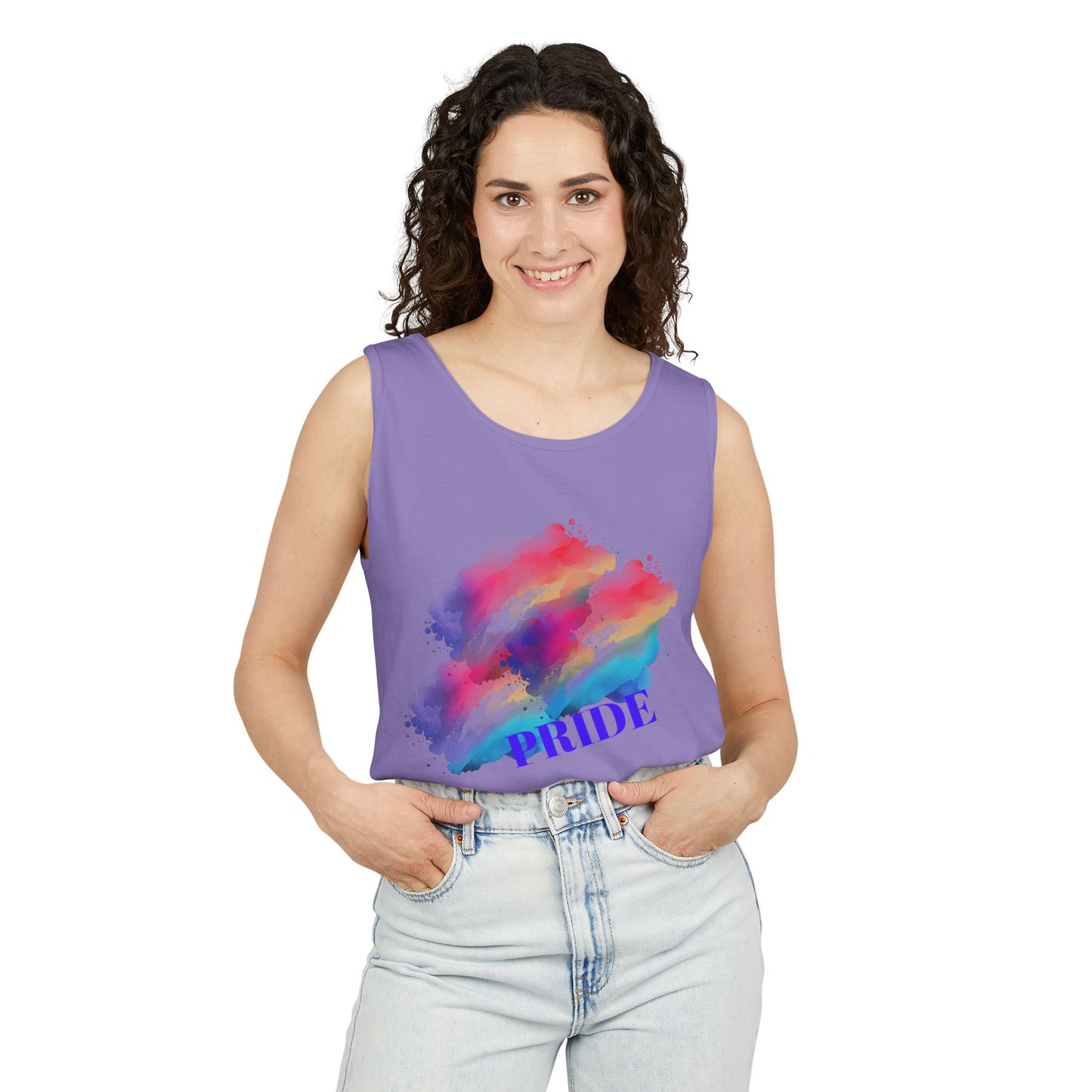 Vibrant Watercolor Unisex Tank Top, Summer Fashion, Pride Apparel, Beach Wear, Casual Top, LGBTQ+ Gift