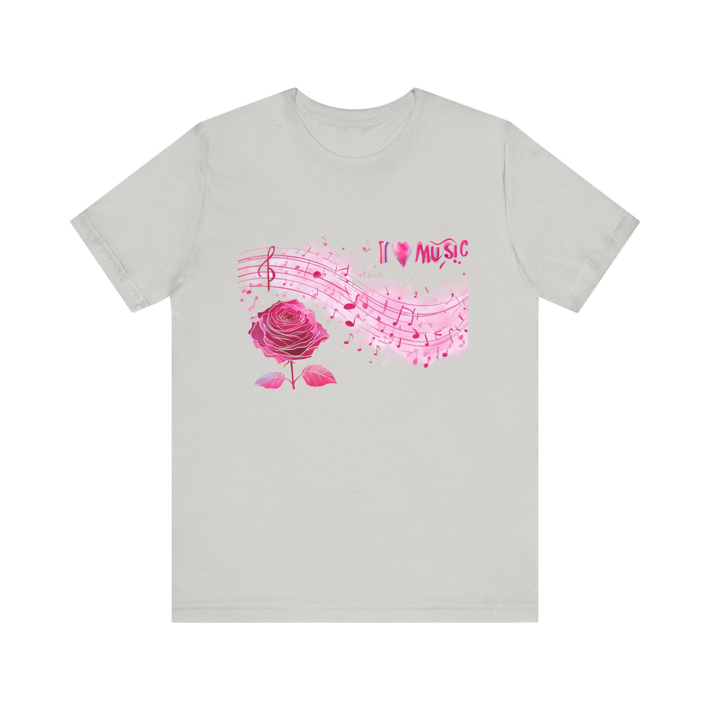I Love Music Tee, Music Lover Shirt, Floral Music Notes Top