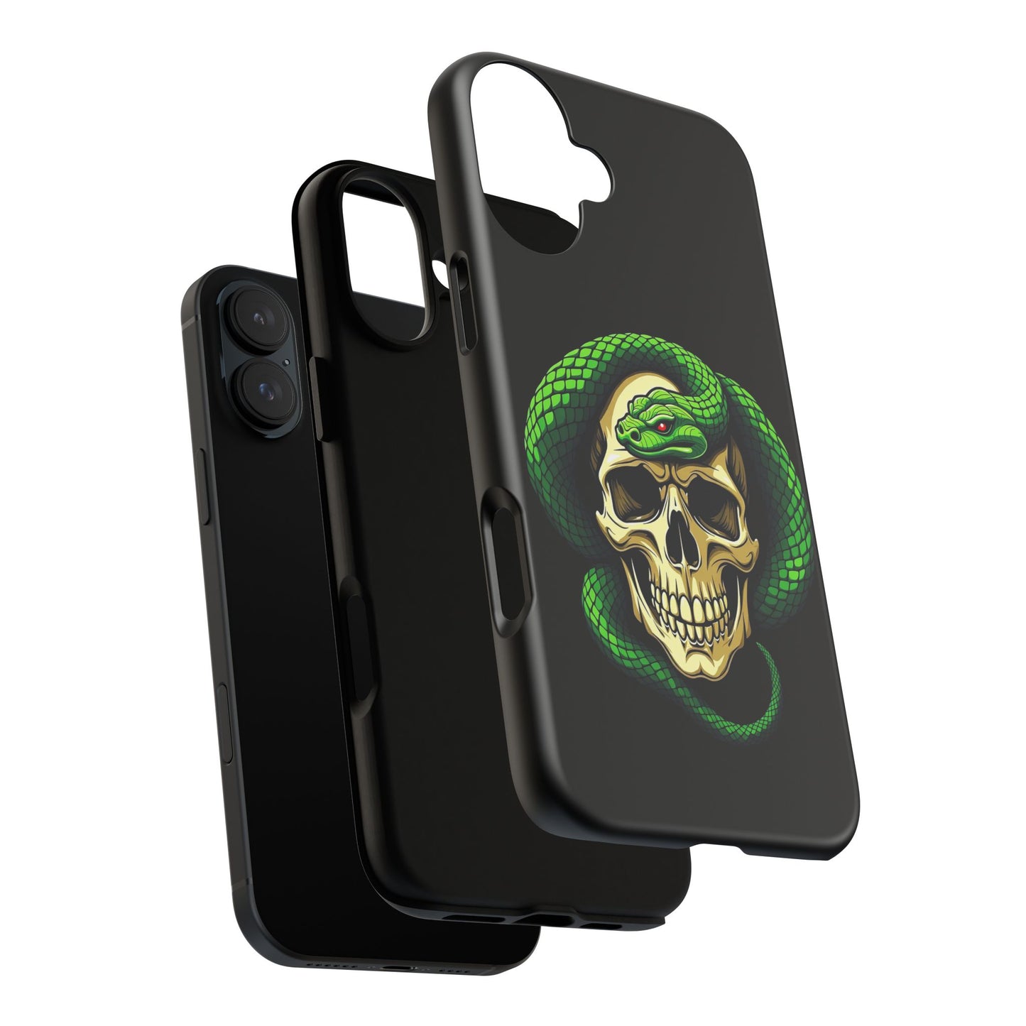 Skull & Snake Phone Case | Tough Cases, Protective Cover, Edgy Phone Accessories, Gothic Gift, Halloween Decor