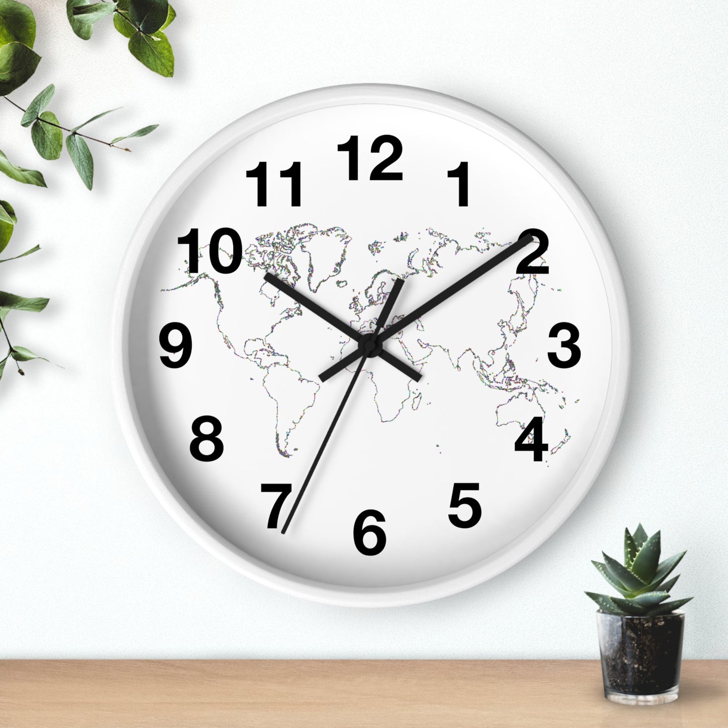 World Map Wall Clock, Unique Home Decor, Travel Enthusiast Gift, Modern Timepiece, Educational Wall Art