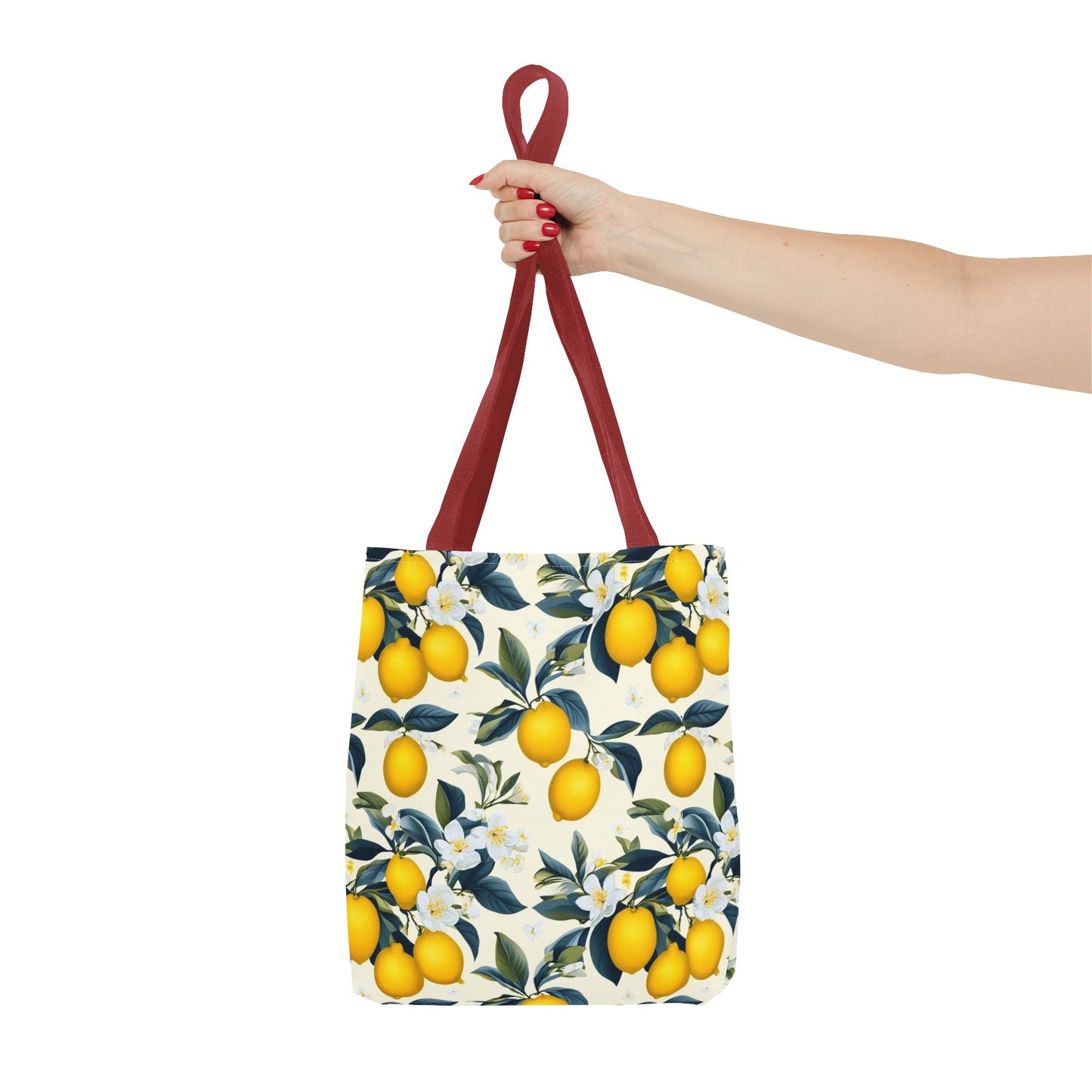 Lemon Blossom All-Over Print Tote Bag — Citrus Floral Market Bag