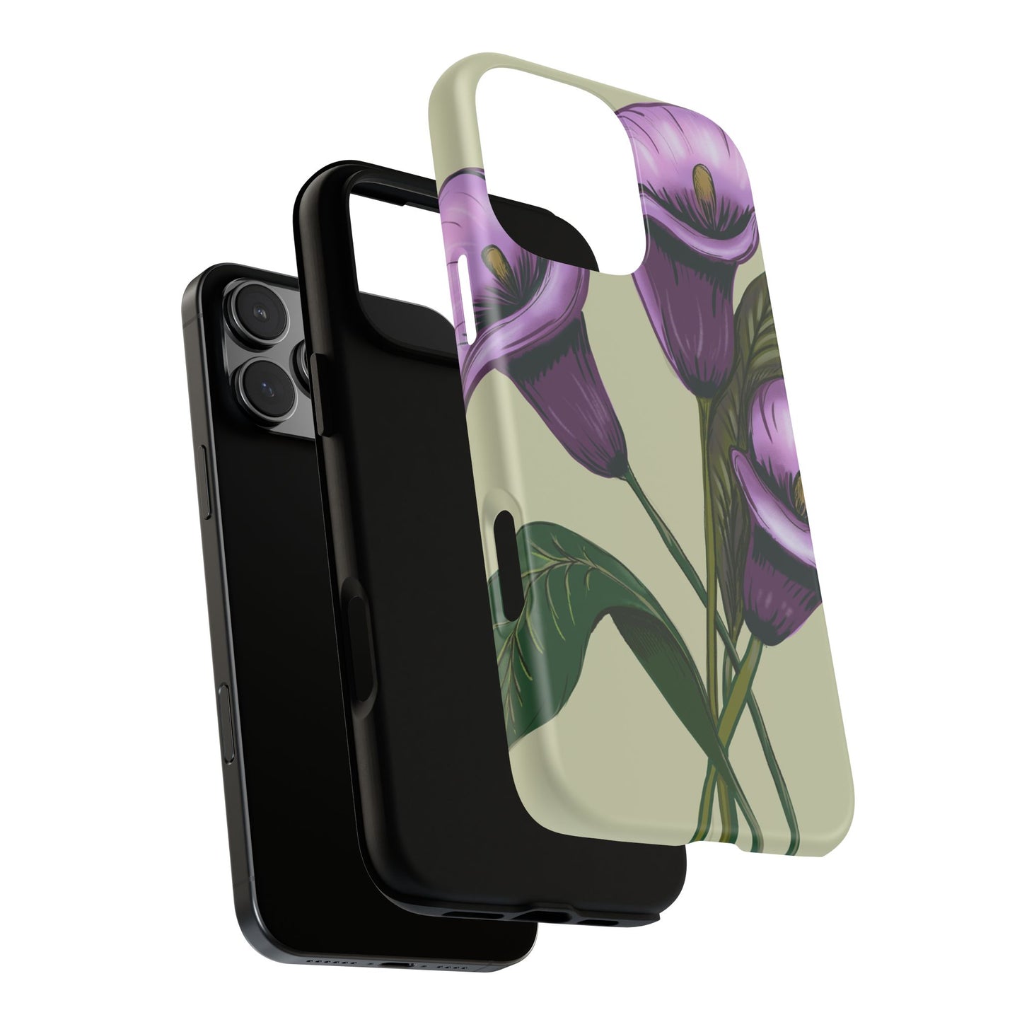 Floral Phone Case - Tough Cases, Purple Flower Design, Cell Phone Accessories, Gift for Her, Nature Lover Essentials