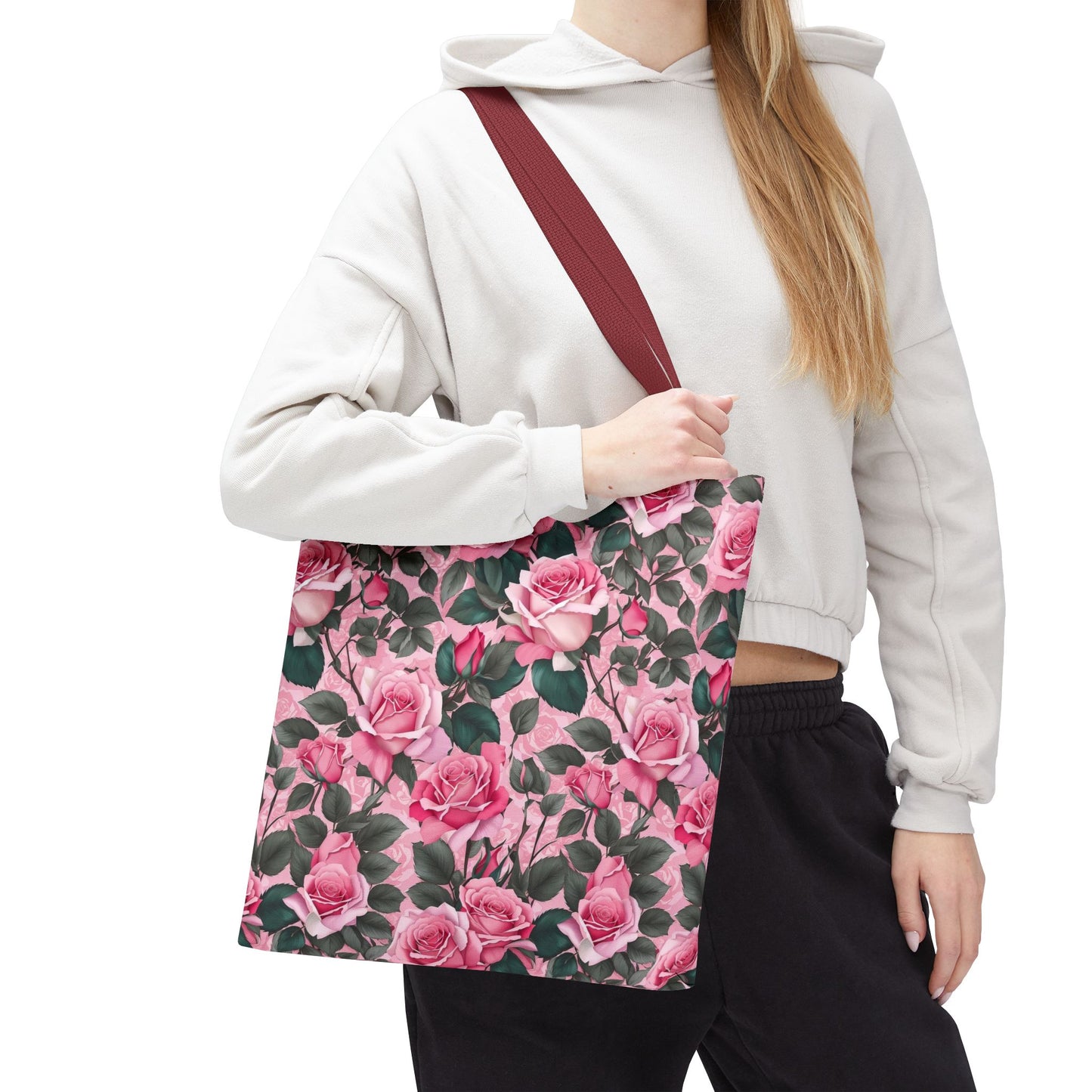 Pretty Pink Floral Tote Bag, Stylish Reusable Bag, Shopping Tote, Gift for Her, Eco-Friendly, Mother's Day Gift