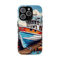 Colorful Fishing Boat Phone Case | Nautical Gift, Marine Design, Coastal Aesthetic, Summer Vibes, Sea Lover's Accessory