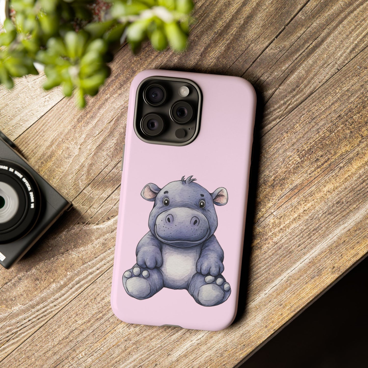 Cute Hippo Phone Case - Tough Cases, Animal Phone Cover, Kawaii Accessories, Gifts for Kids, Unique Tech Gear