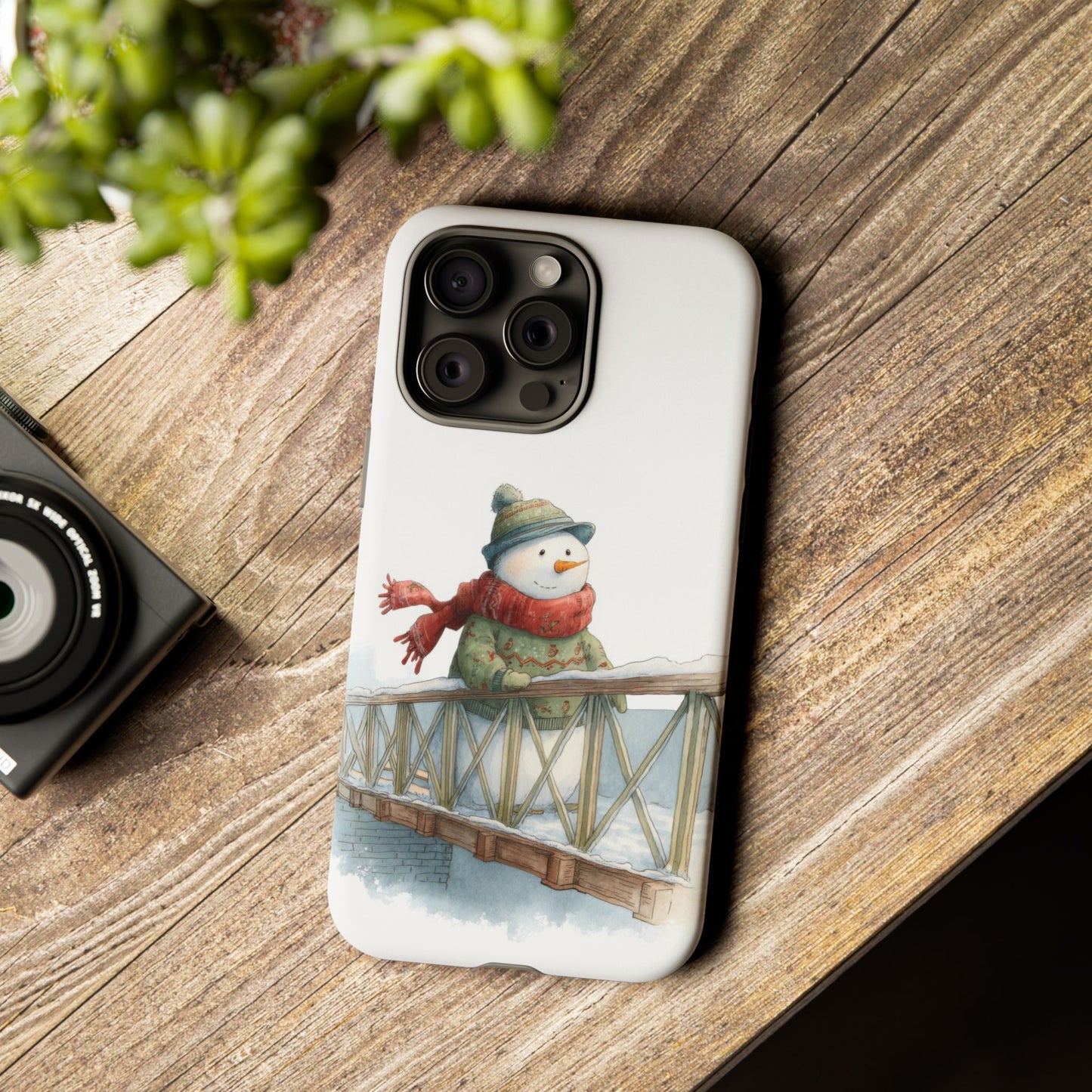 Snowman Phone Case – Winter Holiday Gift, Cute Snowman Design, Winter Accessories, Protective Phone Case, Unique Christmas Present