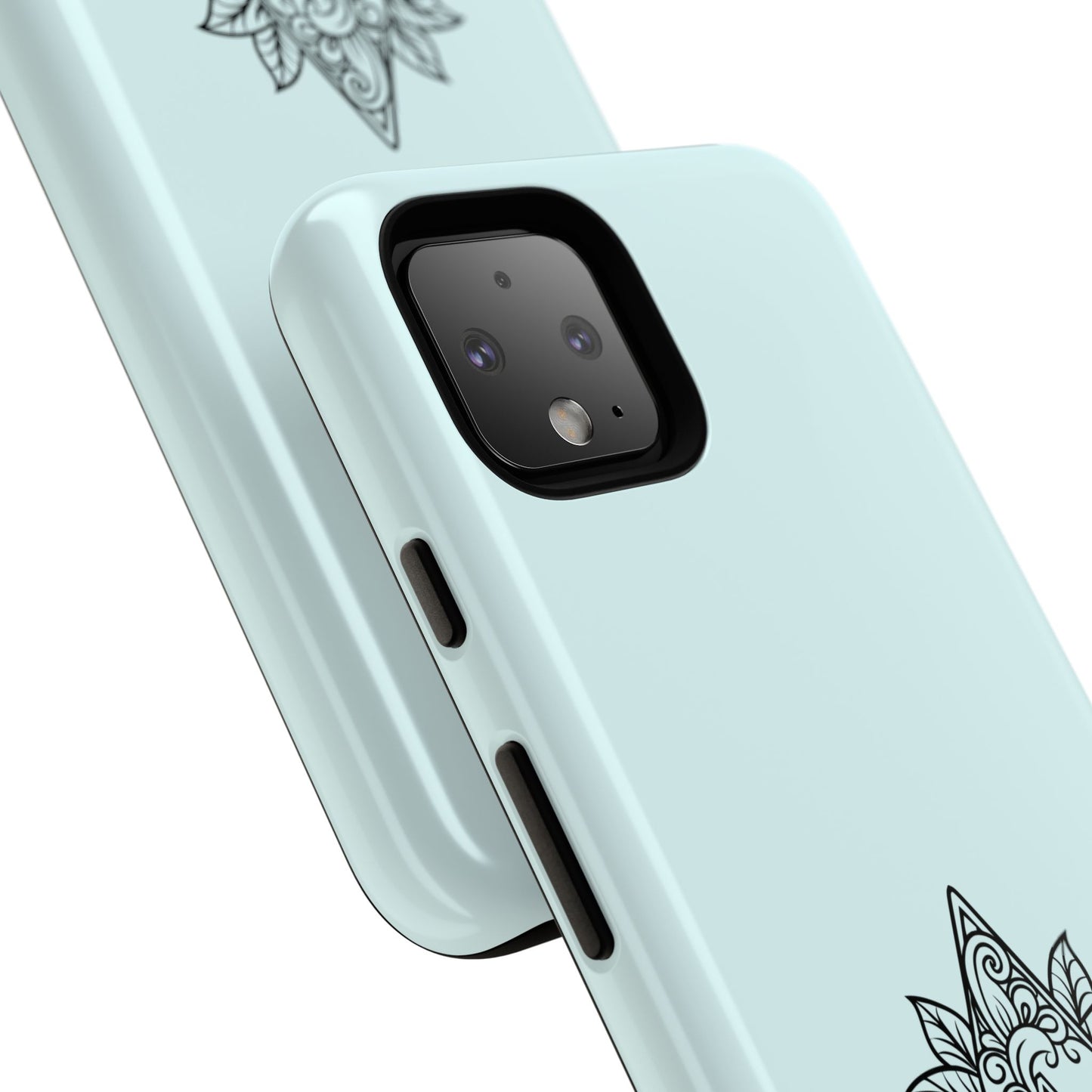 Personalized Tough Phone Case, Floral Monogram Cell Phone Cover, Custom Protective Case, Unique Gift, Birthday, Graduation