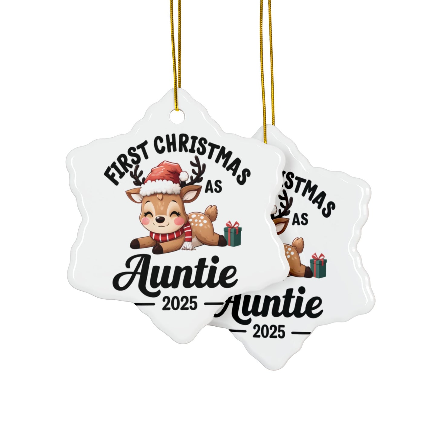 Personalized Christmas Ornaments for New Aunties, First Christmas as Auntie 2025, Holiday Decor, Keepsake Gifts, Unique Gift Idea