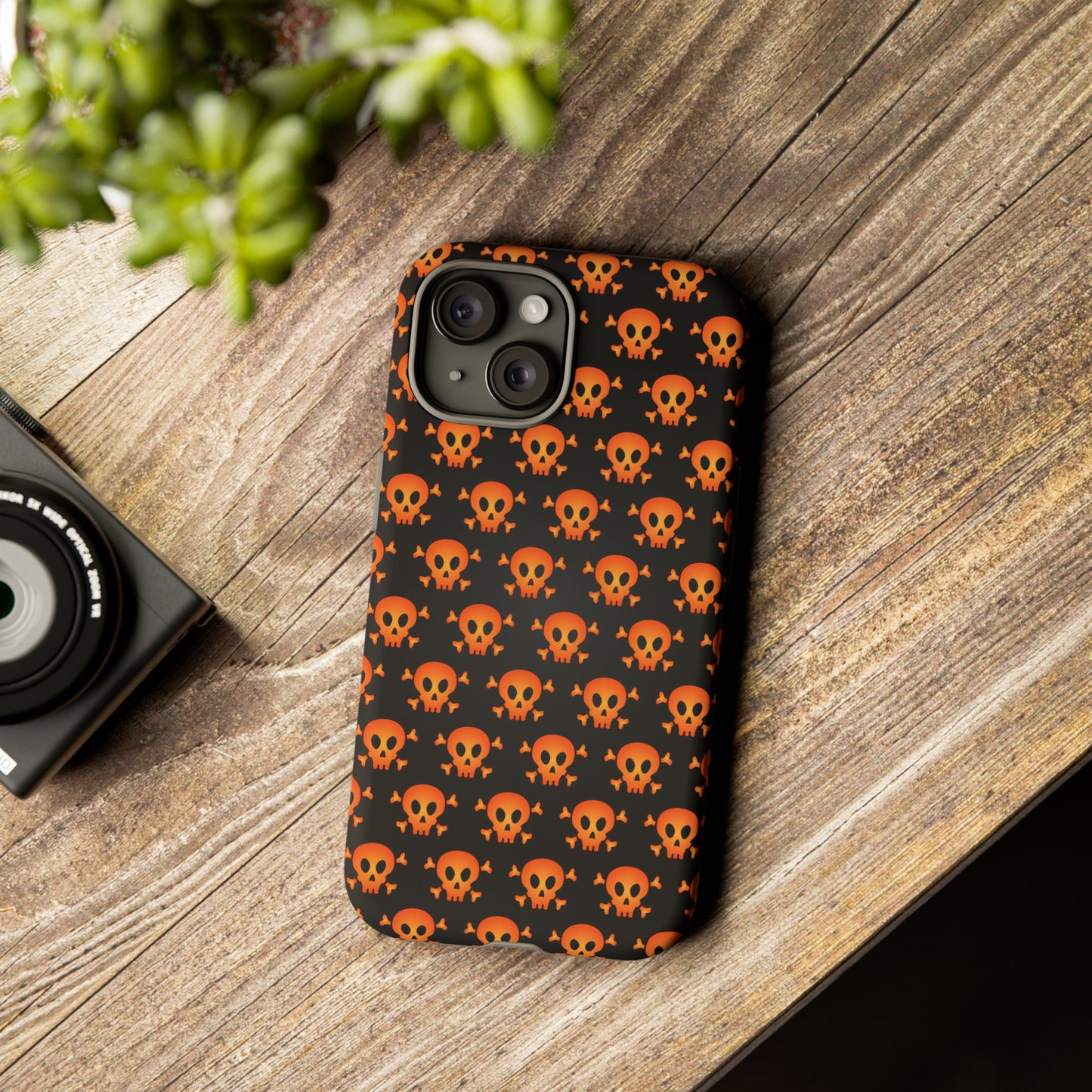 Halloween Skull Phone Case, Spooky Mobile Cover, Trick or Treat Accessory, Goth Gift, Skull Pattern Design