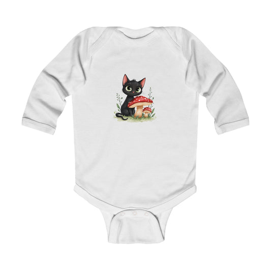 Adorable Cat-Themed Infant Bodysuit, Cute Baby Shower Gift, Long Sleeve Onesie, Funny Baby Outfit, Newborn Clothing, Birthday Gift