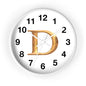 Elegant Initial D Wall Clock, Personalized Home Decor, Modern Timepiece, Gift for Her, Study Room Wall Art, Unique Design