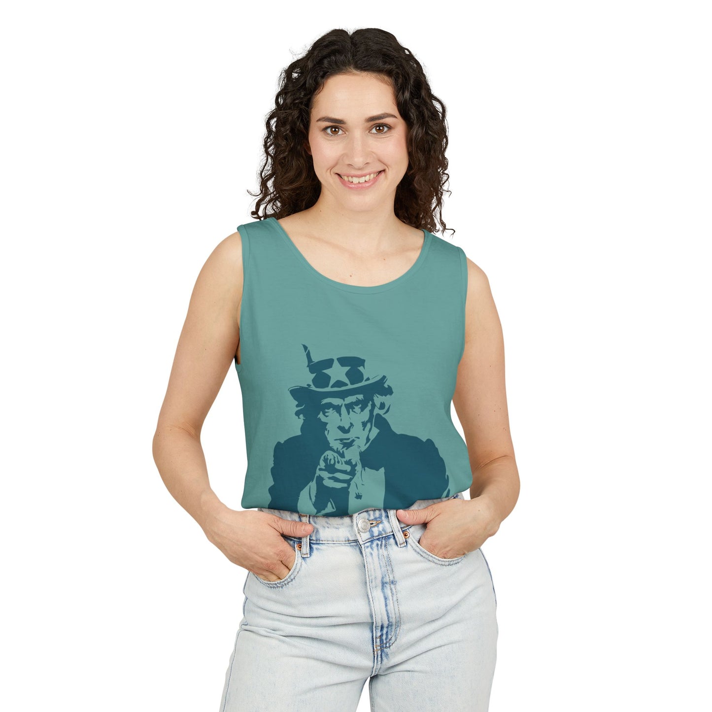 Unisex Garment-Dyed Tank Top with Patriotic Uncle Sam Design | Casual Summer Wear, Holiday BBQ, Independence Day, Gift Idea, Men's and [...]
