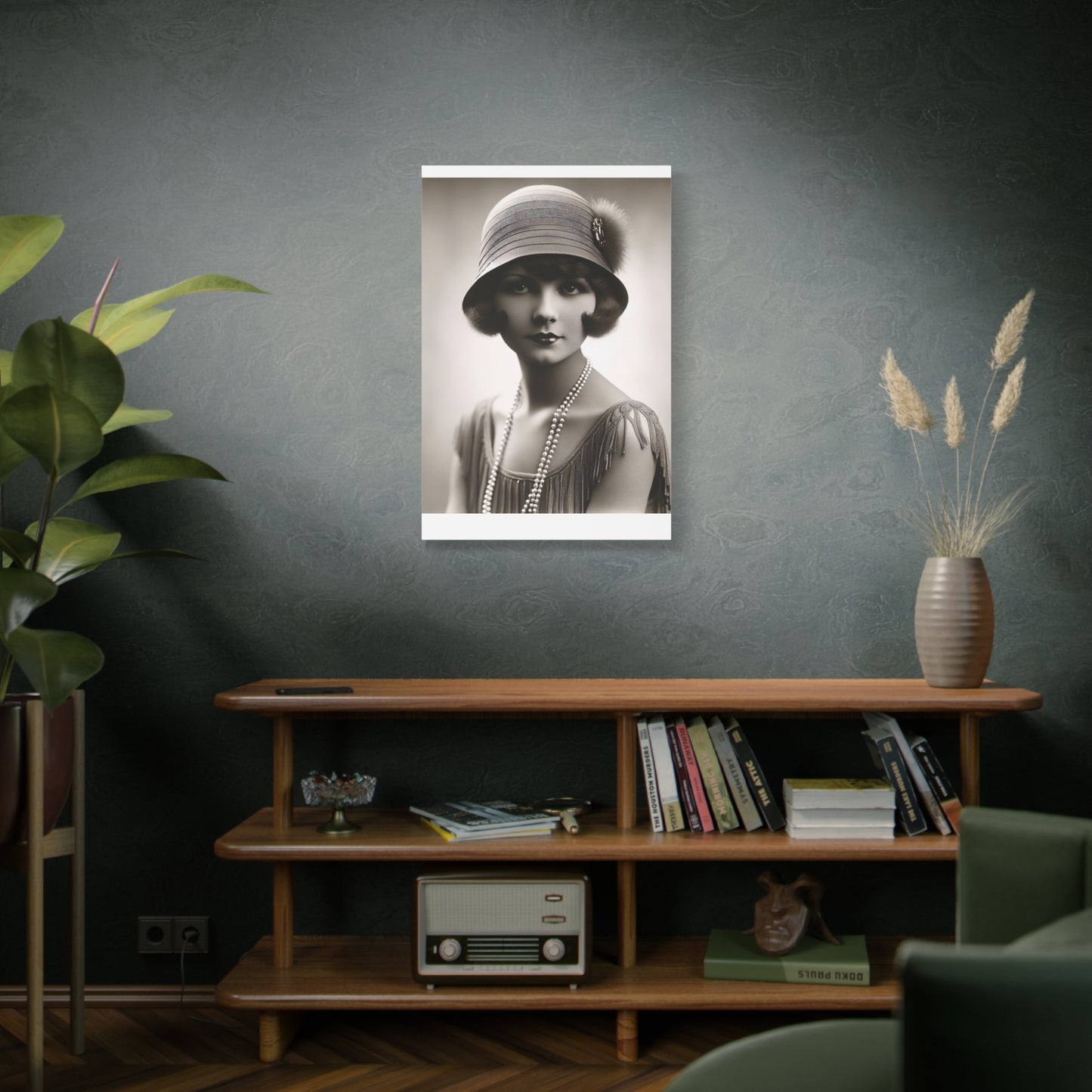 Vintage 1920s Flapper Portrait Canvas