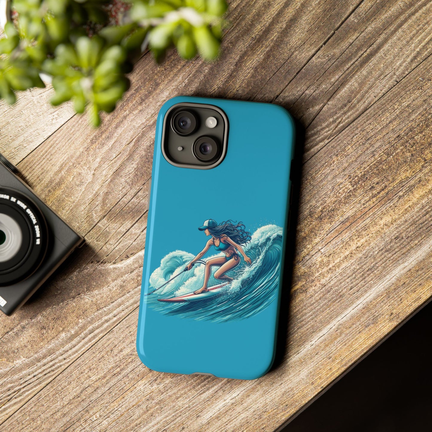 Surfing Phone Case, Coastal Vibes Phone Cover, Tough Cases for Beach Lovers, Ocean Art Phone Accessories, Summer Gift Idea
