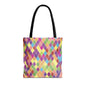 Colorful Geometric Tote Bag, Funky Shoulder Bag, Eco-Friendly Shopping Tote, Stylish Beach Bag, Art-Inspired Everyday Bag