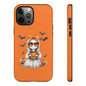 Halloween Ghost Phone Case, Cute Cat Ghost Case, Autumn Phone Cover, Spooky Season Gift, Trick or Treat Case
