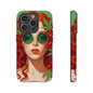 Vibrant Phone Case with Retro Greenery Design, Trendy Case for Casual Look, Gift for Her, Summer Vibes, Unique Phone Accessory