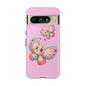 Cute Butterfly Phone Case, Tough Phone Cover, Girly Phone Accessory, Unique Gift for Her, Kids Phone Case, Floral Design Case