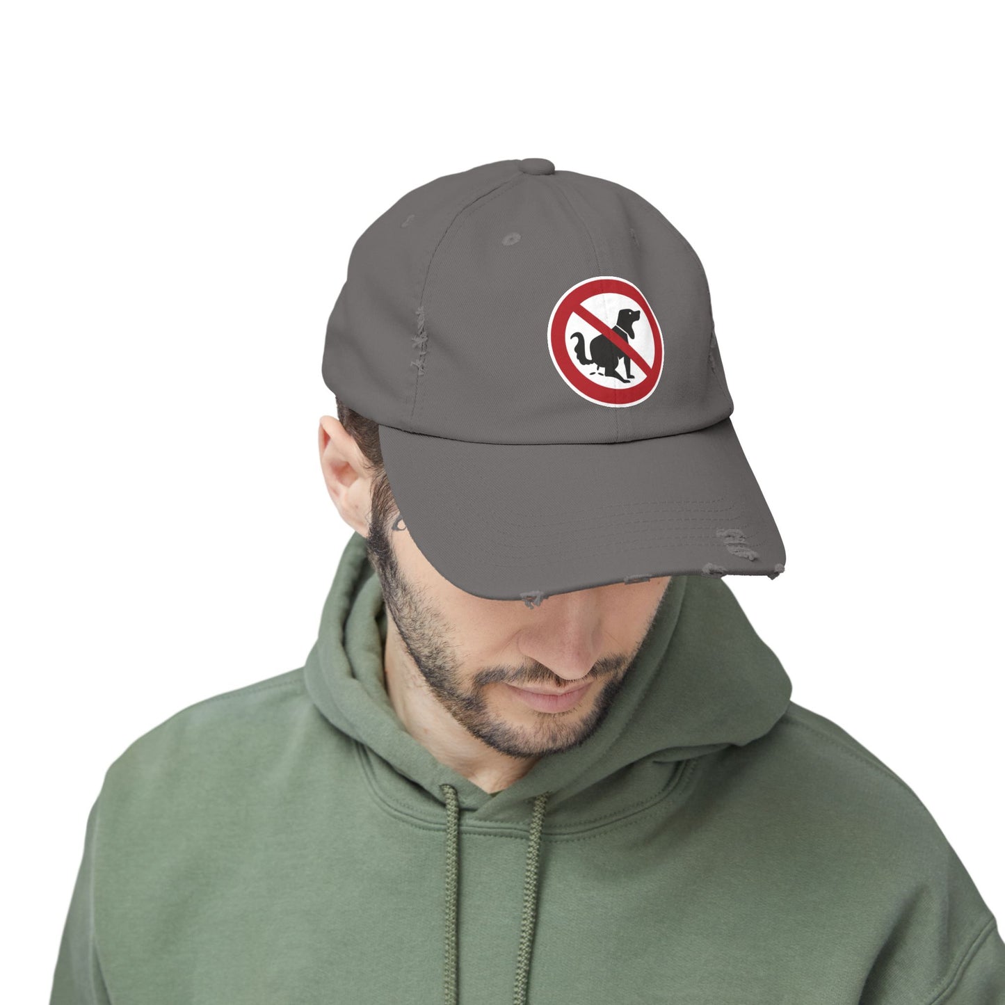 Unisex Distressed Cap with No Dogs Allowed Design | Casual Wear, Dog Owners Gift, Trendy Cap for Pet Lovers, Outdoor Style
