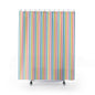 Colorful Striped Shower Curtain — Bright Rainbow Vertical Lines Bathroom Decor