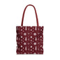 Christmas Snowflake Tote Bag – Burgundy Holiday Patterned Carryall