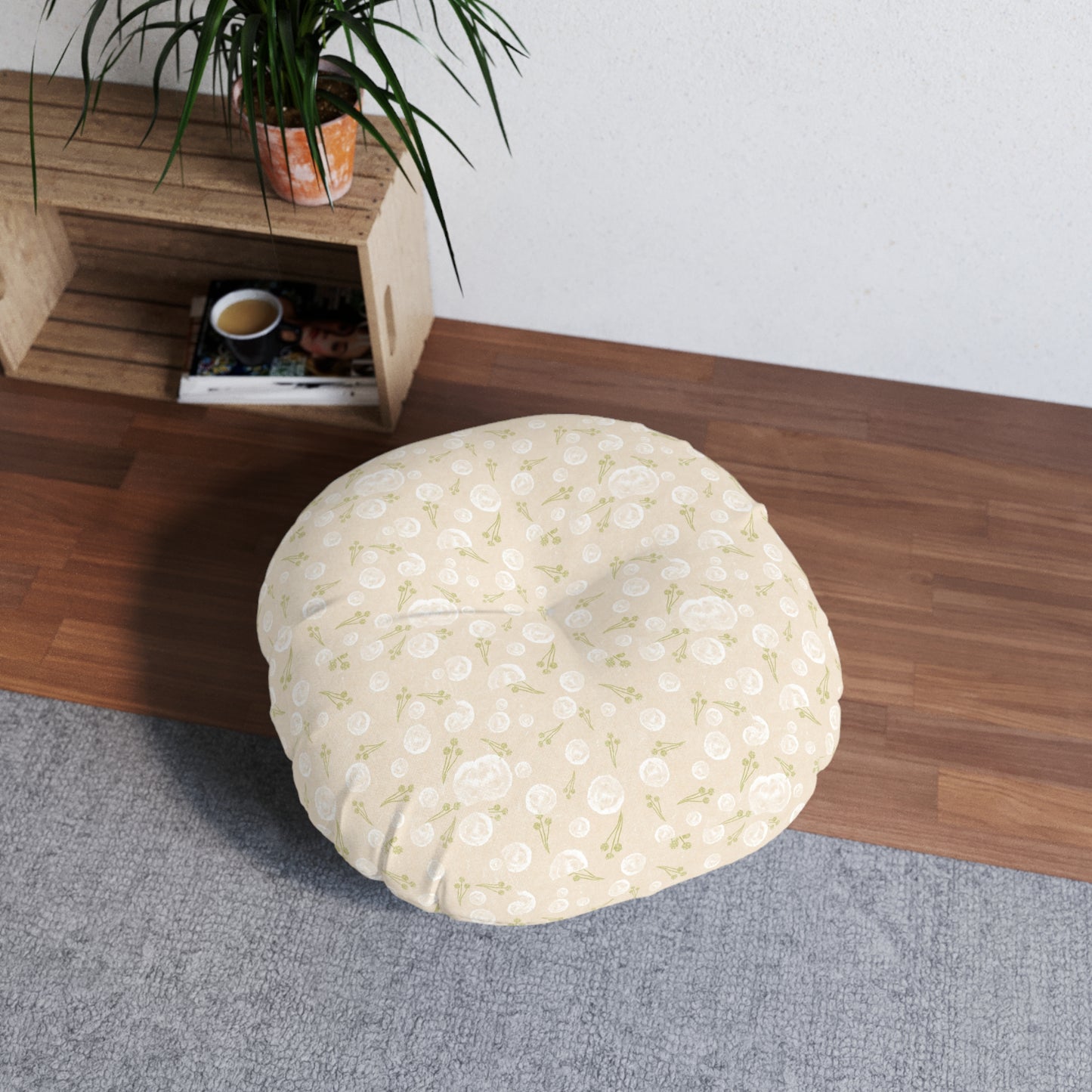 Cozy Tufted Floor Pillow | Round Accent Cushion for Home Decor, Boho Style, Meditation, Yoga, Living Room, Gift Idea