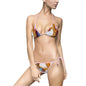 Colorful Marble Print Women's Bikini Swimsuit, Stylish Swimwear for Beach