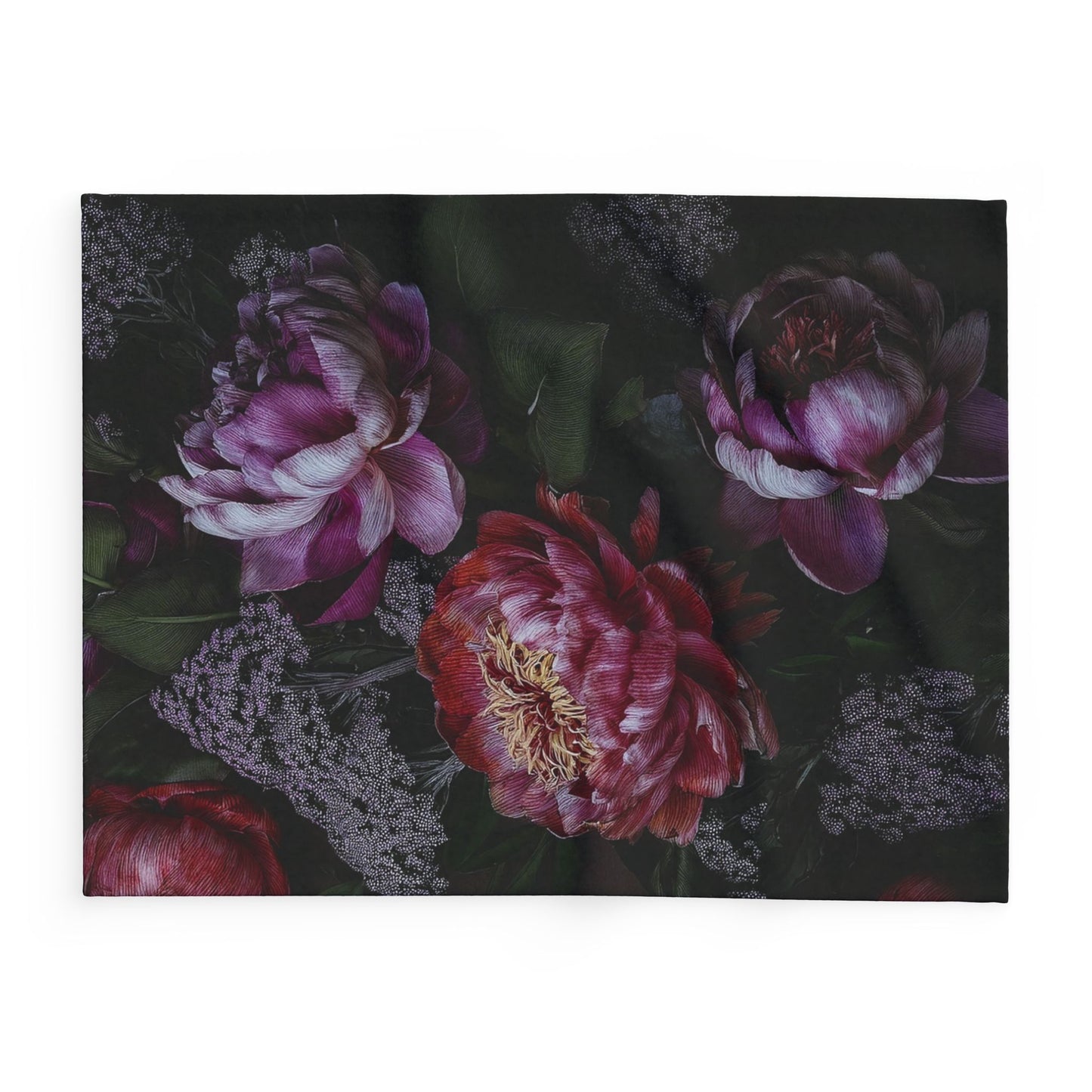 Floral Arctic Fleece Blanket, Cozy Home Decor, Gift for Her, All-Season Warmth, Elegant Design for Home, Flower Throw