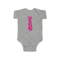 Pink Polka Dot Tie Baby Bodysuit, Cute Infant Outfit, Newborn Gift