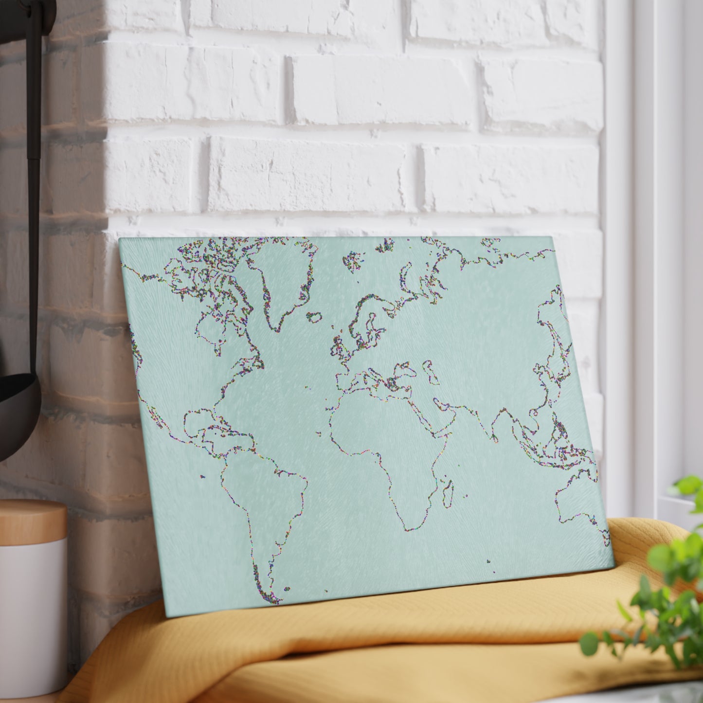 World Map Glass Cutting Board, Kitchen Decor, Unique Gift, Culinary Accessory, Home Cooking, Travel Enthusiast Gift